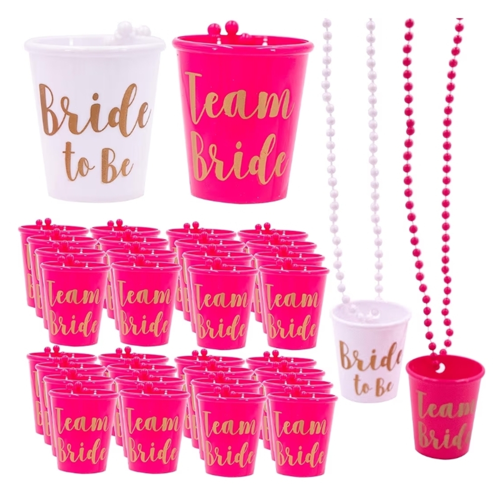 Brand New 20 Pcs Bachelorette Party Shot Glasses Necklace For Bride & Bridesmaid